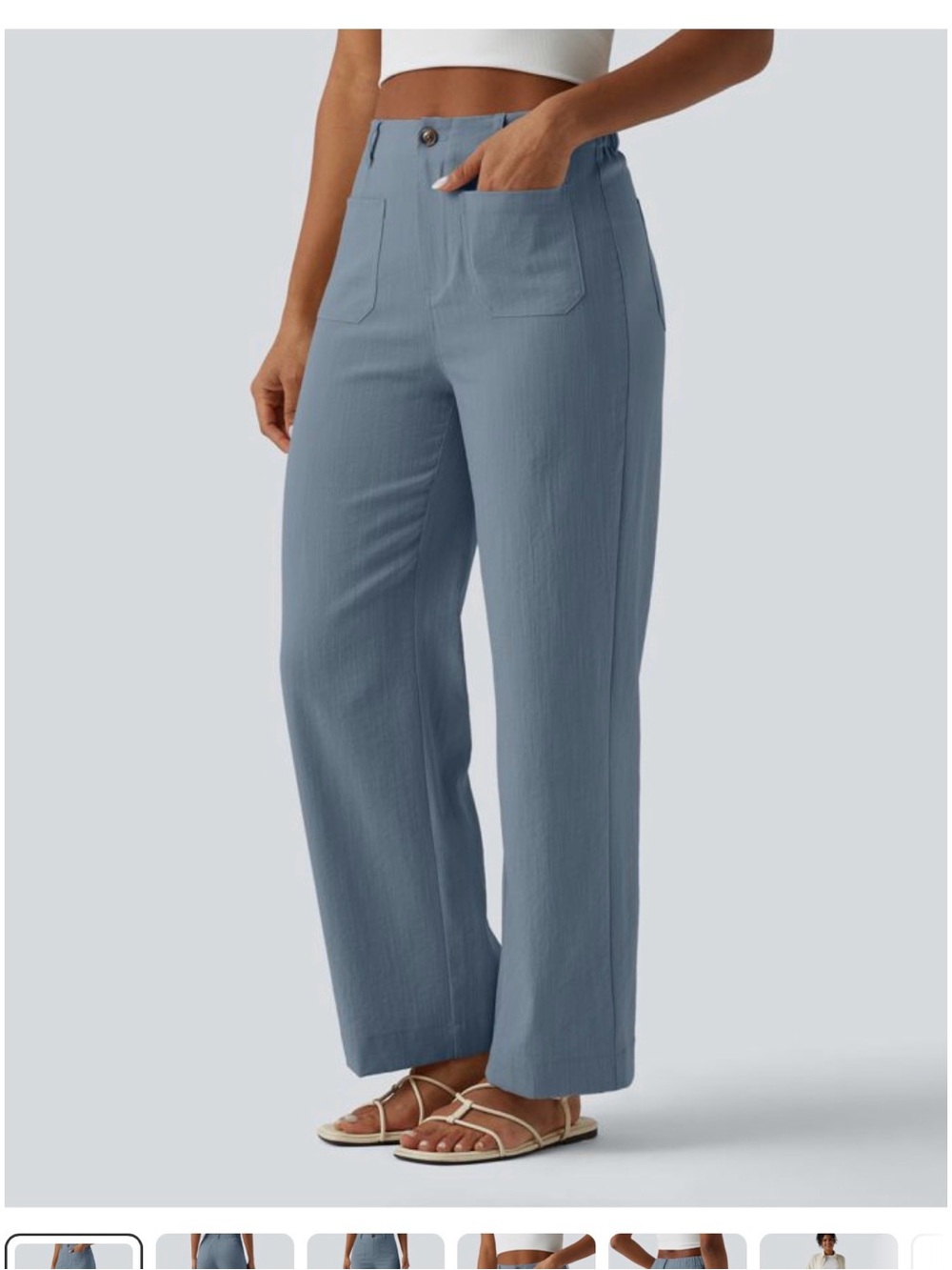 Halara Straight Leg Casual Linen-Feel Pants
